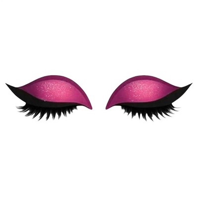 Lazy Eye Shadow Eyelash Patch Stickers, Glitter Eyeshadow Sticker with Lashes