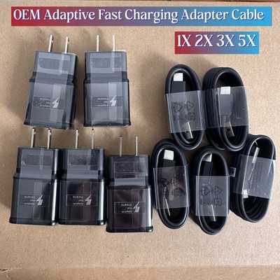 Fast Charging Android Phone Charger US Adapter for Samsung with Type C Cable Lot