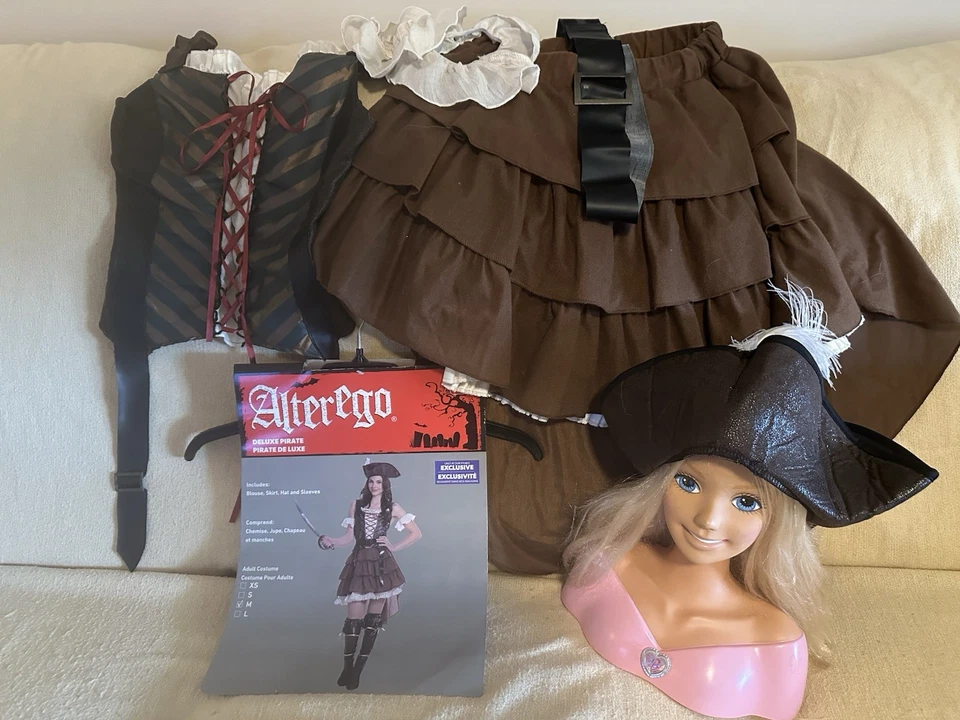 Lencería Sexy para Mujer Disfraz de Pirata Juego de Rol Halloween Pirata Niña De Lujo Med. Foto 2 de 4