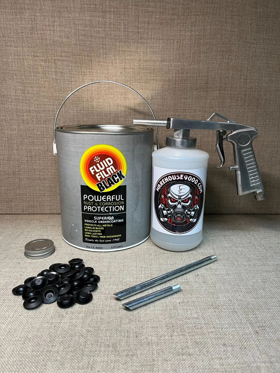 Gallon Fluid Film Black Undercoat with Standard Spray Gun, Qt Bottle, 25  plugs 81991122070