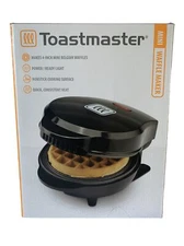 Toastmaster Mini 4" Belgian Waffle Maker Black Electric Kitchen Appliance