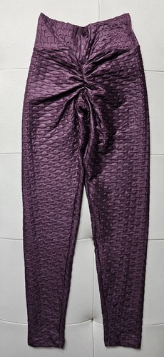 Bohno Dacron Elastane Fitness Leggings Size S Crossed Front Rouched Bootie - Picture 3 of 12