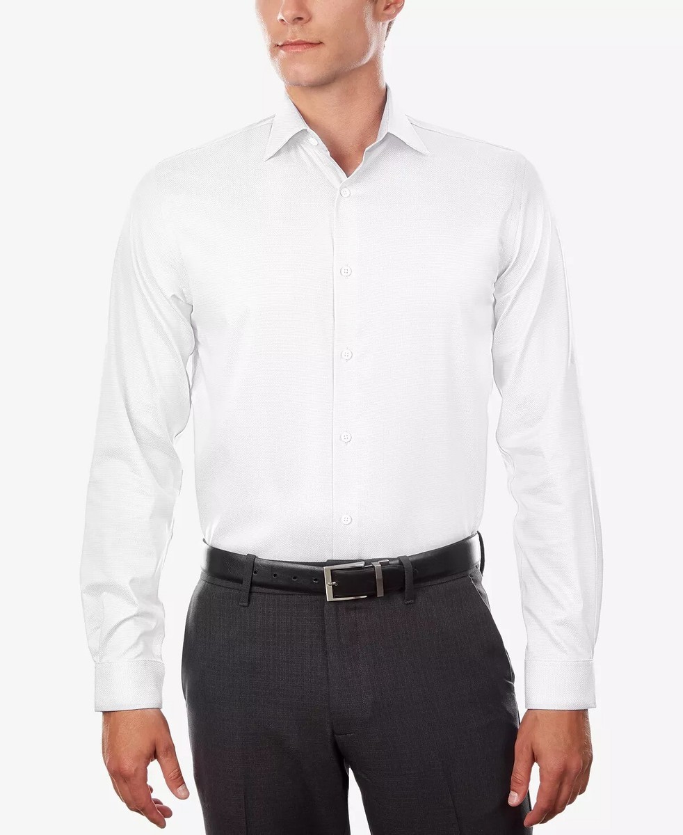 Michael Kors Men's Regular Fit Airsoft Non Iron Dress Shirt White Size 17X34X35 Michael Kors Men's Regular Fit Airsoft Non Iron Dress Shirt White Size 17X34X35
