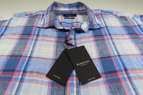 Bugatchi Riviera Mens Pure Fine Linen Plaids Checks Casual Shirt XXL 2XL NWT NEW - Picture 5 of 16