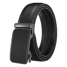 Luxury Men Genuine Leather Automatic Buckle Belt Waist Strap Belt Waistband Gift