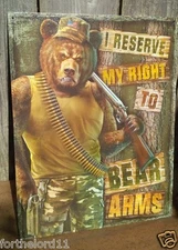 Right To Bear Arms Tin Metal Sign 2nd Amendment Guns Wall Bar Garage Shop Decor