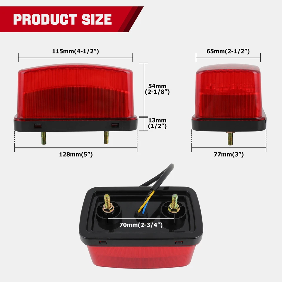 25LED Rear Taillight Tail Brake Light For 83-85 Honda XL80S XL100S XL125S XL185S - Image 2 of 4