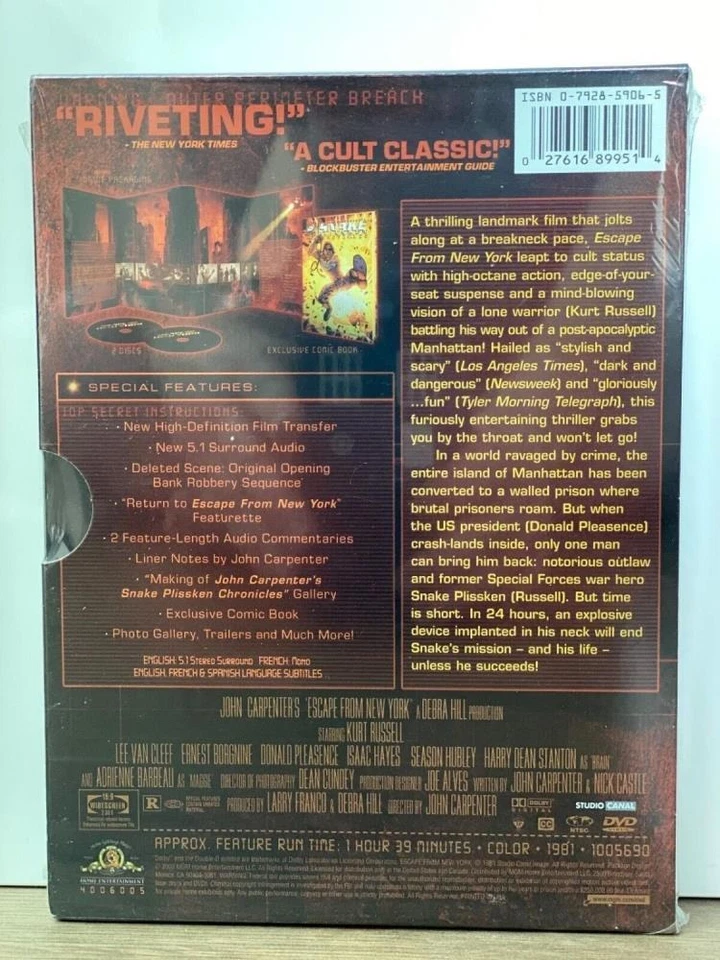 Escape From New York DVD Sci-Fi & Fantasy (2003) Kurt Russell Quality Guaranteed - Image 2 of 4