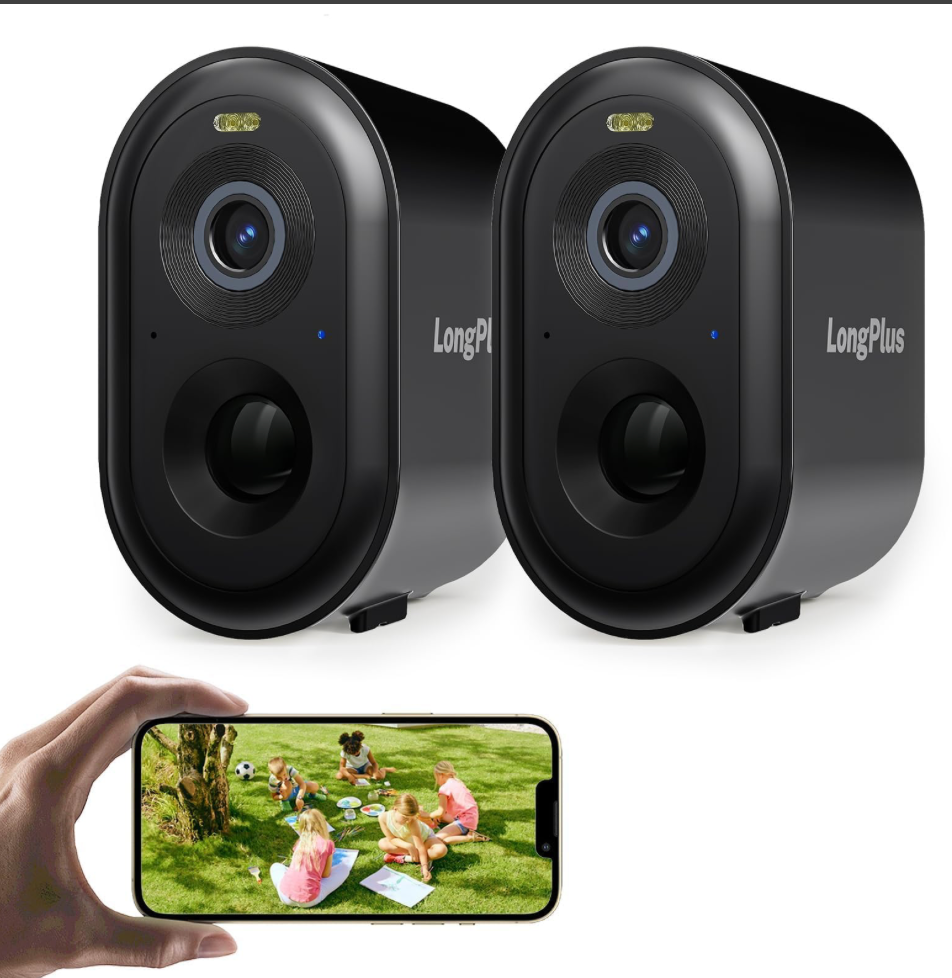 2K Wireless Security Camera 2 Pack Outdoor Battery Powered 2 Way Audio-image