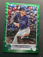 2022 Series 1 Base Green Foilboard #223 Mike Brosseau /499 - Tampa Bay Rays