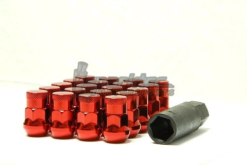 Muteki SR35 расширенный закрытый конец колеса тюнер зажимные гайки хром красный 12 x 1,5 мм новый - Изображение 2 из 2