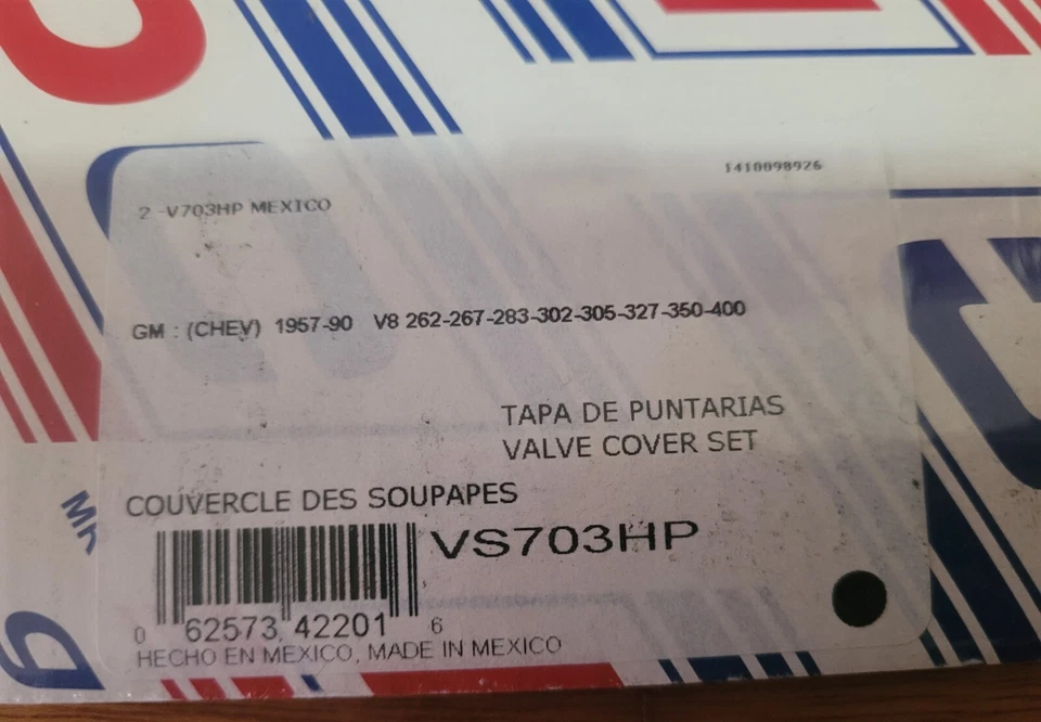 NOS DC Gaskets VS703HP Valve Cover Gasket Set For 1957-1990 GM/CHEVY V8 - Image 2 of 2