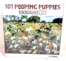 Fun Wares 101 Pooping Puppies 1000 Pc Puzzle 27 x 19" New Sealed 2024 Fast Ship