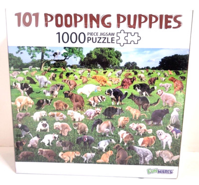 Fun Wares 101 Pooping Puppies 1000 Pc Puzzle 27 x 19'' New Sealed 2024 Fast Ship