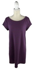 Gap Dress Womens Medium Nautical Blue Red Striped Ponte Knit Short Sleeve 