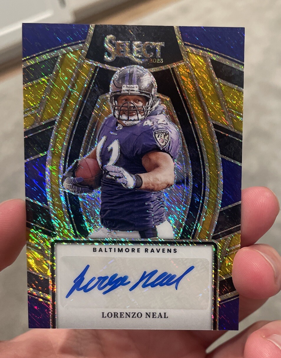 Lorenzo Neal 2023 Panini Select SELECT SIGNATURES GOlD PRIZM AUTO /10 RAVENS