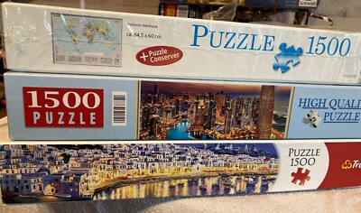 Puzzle, Puzzlepaket, Konvolut 3 Puzzle mit je 1500 Teilen