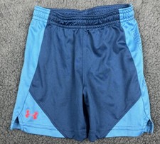 Under Armour Shorts Boy 2T 2 Toddler Blue Color Block Activewear Logo Pull-on