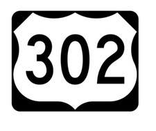 5" us route 302 highway bumper sticker decal usa made