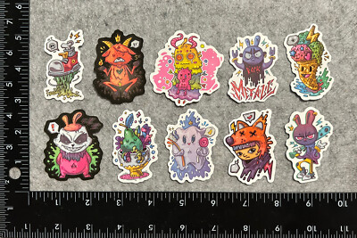 Lot of 10 Assorted Monster Creature Animal Stickers