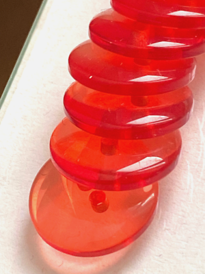 Lot De 20 Boutons Vintage Rouge Translucide - 14 Mm, 2 Trous, Pour Couture & Déco