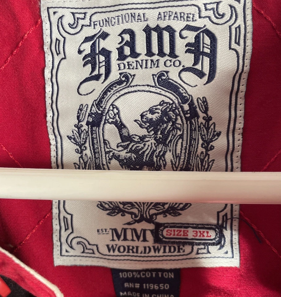 Vintage Hama Fine Denim Company Shirt Red/Black Men’s Size 3XL - Image 2 of 4