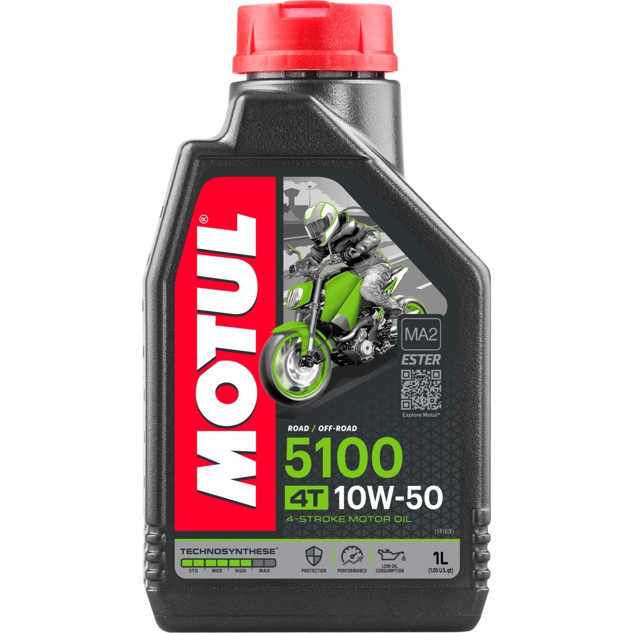 MOTUL 5100 4T 4 Stroke 1 Liter Synthetic Blend Engine Oil 104074