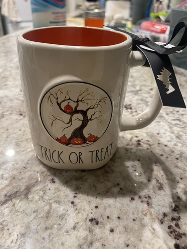 Rae Dunn "Trick or Treat" Mug-Jack'o Lantern Tree