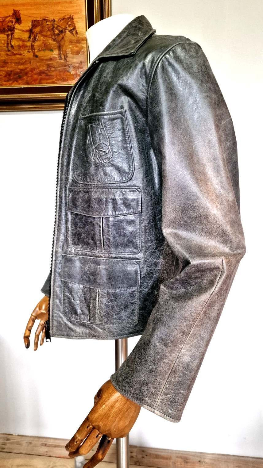 MENS  LEVI RARE SAMPLE LEATHER JACKET MEDIUM to LARGE image 3
