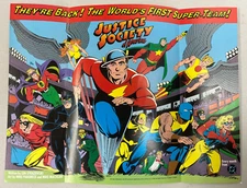 Justice Society Promo Tri-Fold  Ad  13' x 11" DC comics Flash  Mike Parobeck