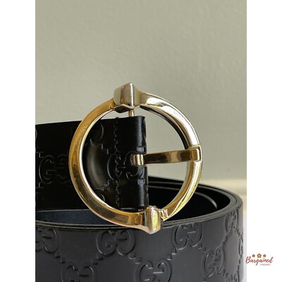 Authentic Gucci Black Guccissima Leather Gold Signature  display picture 1