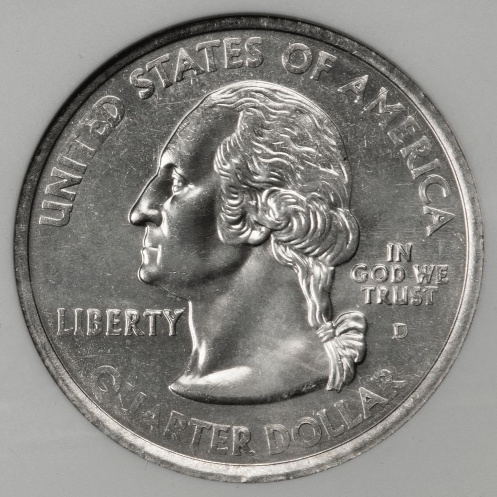 2001D ANACS MS64 Missing Clad Layer North Carolina Quarter Mint