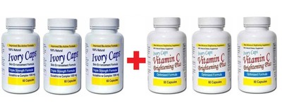 3 X Ivory Caps Skin Enhancement Glutathione & Vitamin C Set For Skin  Brightening