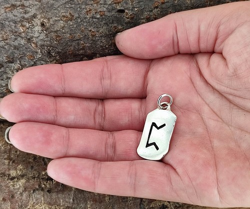 Colgante de cadena 925 plata alfabeto futhark runas runa todas las letras ABC runas - Imagen 31 de 132