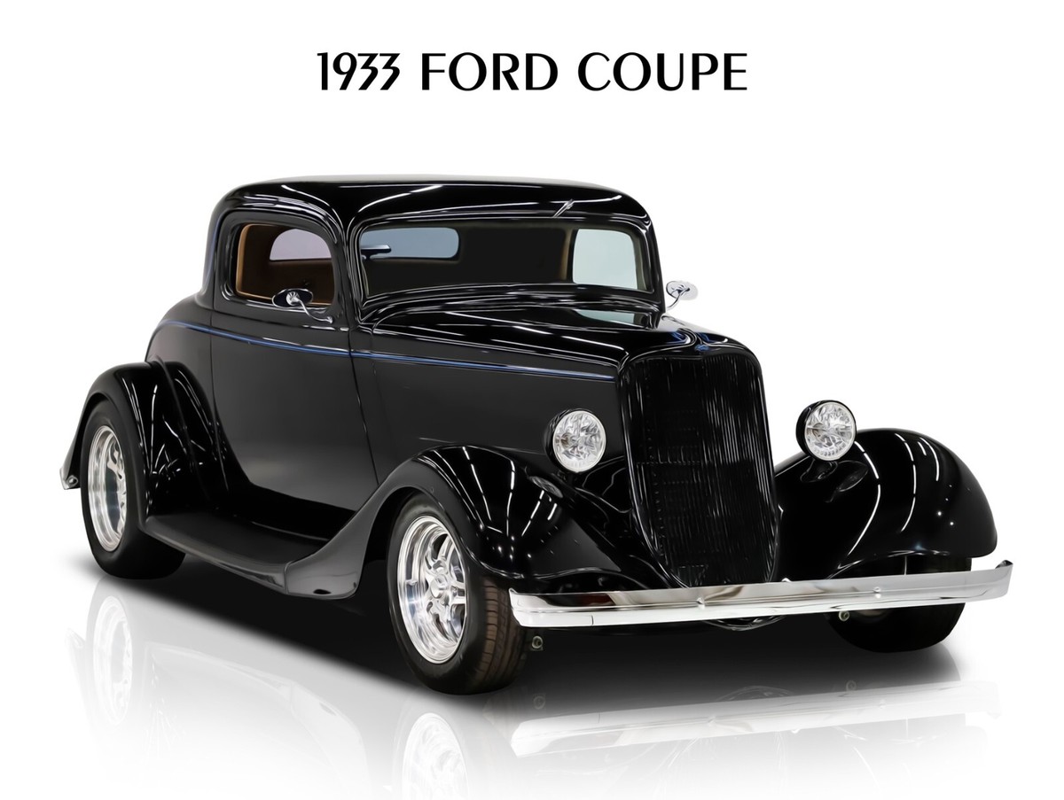 1933 Ford Coupe New Metal Sign: Lg. Size - 12 x 16: Hot Rod Resto