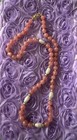 Natural Rhodochrosite 6mm Beaded Necklace 17” freshwater pearls, 14k Gold Clasp — photo 1