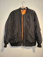 H&m Padded Oversized 48” Black Bomber Jacket Size S Bnwot