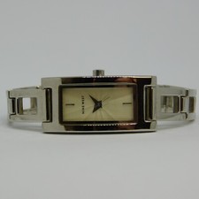 Nine West 9W/1462 Silver Tone Quartz Analog Women's Watch Sz. 5 3/4" New Battery