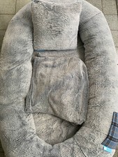 Human Cuddle Dog Bed Includes Washable Fur Cover and Pillow 68x35x12In