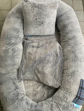  Human Cuddle Dog Bed Includes Washable Fur Cover and Pillow 68x35x12In 