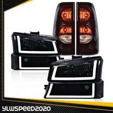 Smoke Led Headlights Tail Lights Fit For 2003-2006 Chevy Silverado 1500 2500