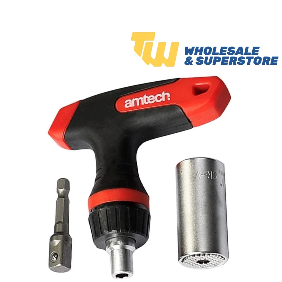 Amtech I6355 Ratchet T-Handle with Universal Pin Drive Socket CR-V Heravy Duty - Image 2 of 3