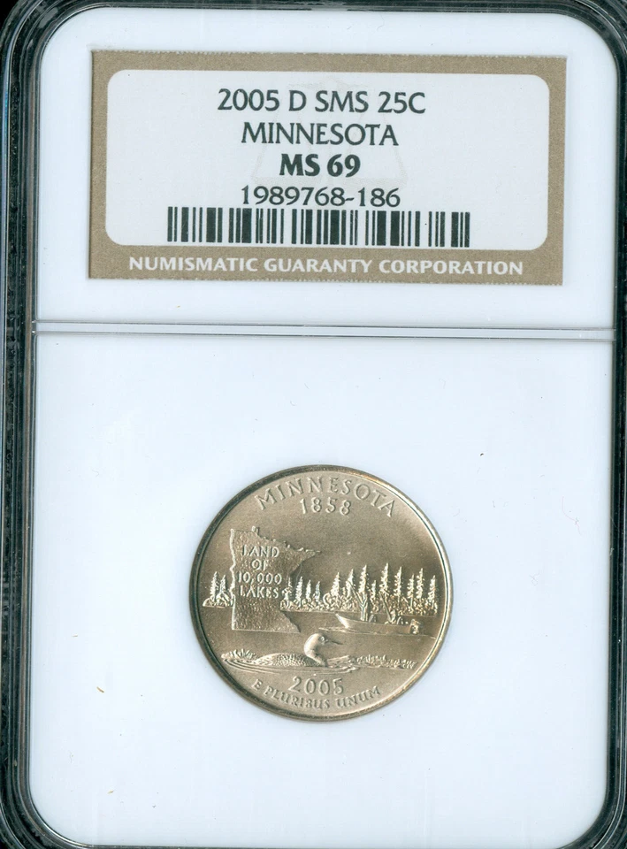 2005 D MINNESOTA QUARTER NGC MS69 SMS   . - Image 3 of 4