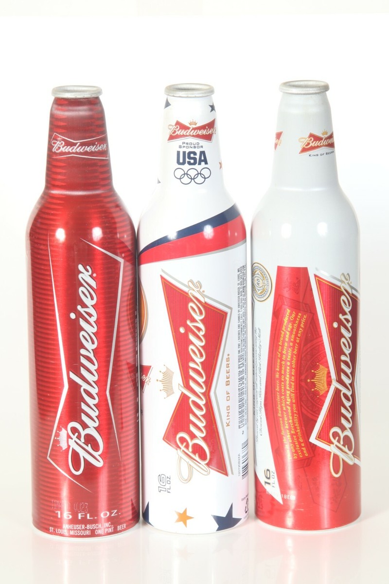 3 Diff. Budweiser Aluminum Bottle Beer Can - 16oz | eBay