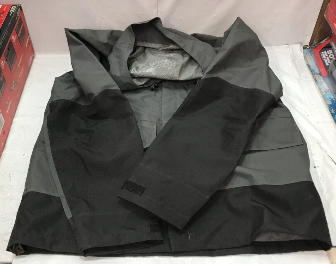Men s Large Gray HYDROBREAK Layer Rain Shell Jacket GR M eBay