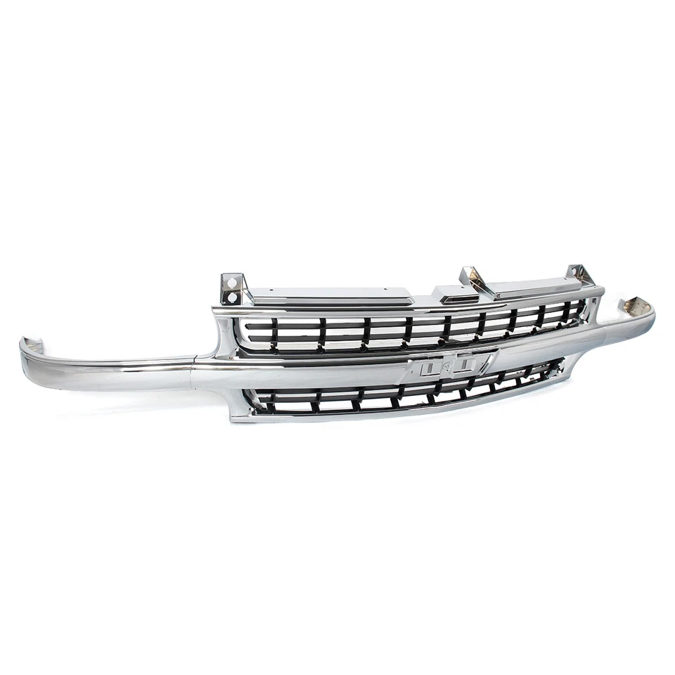 Front Grille For 99-2002 Chevrolet Silverado 1500 / Tahoe 2000-2006 Chrome&Black Foto 3 de 4