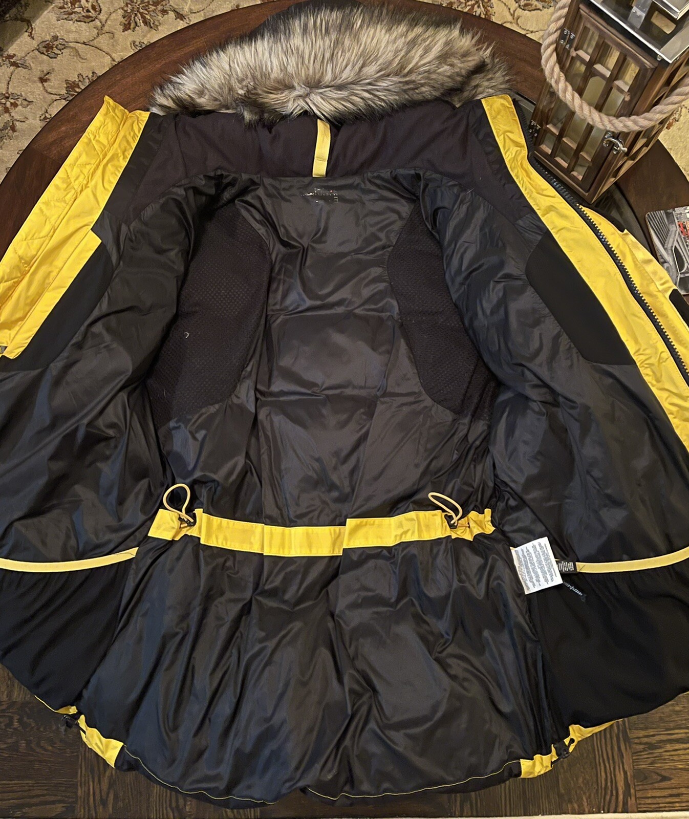 Ralph Lauren RLX Gents Sz Medium Expedition Hooded Down & Feathers Jacket Yellow image 3