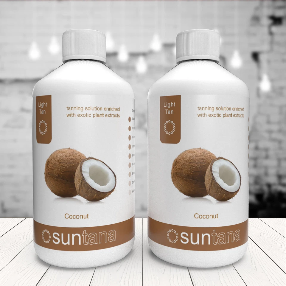 SUNTANA SPRAY TAN LTD 500ml Coconut Fragranced 8% Spray Tan (Light Tan) - 2 x 250ml Suntana Solution