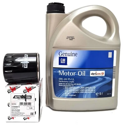 Original Opel GM 0W-20 OV0401547 Öl Motoröl 5 Liter 0W20 Dexos D + Ölfilter