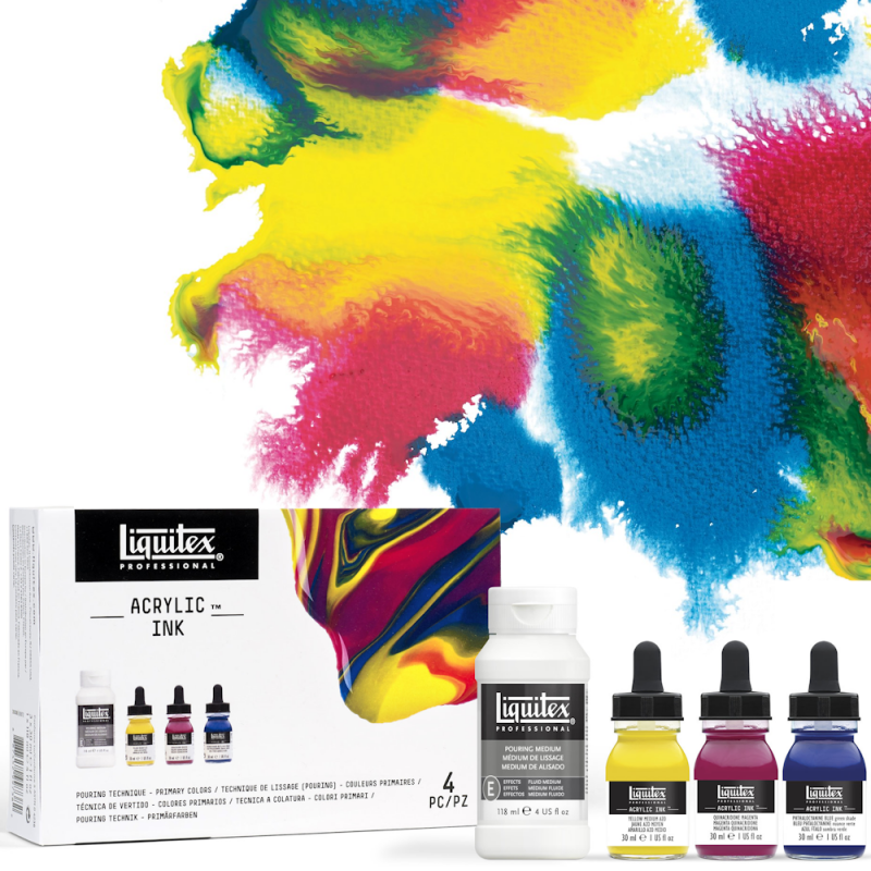 Liquitex Professional Acrylic Ink Primary Colour Pouring Set